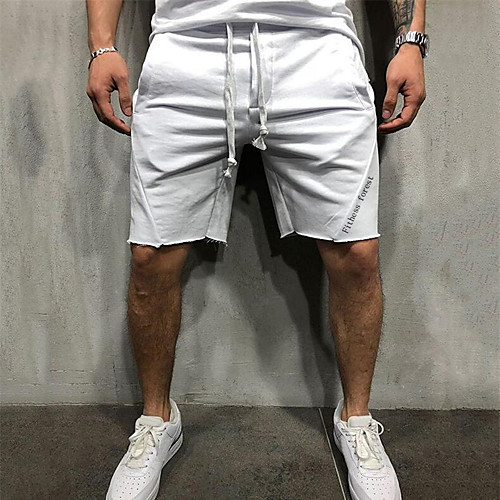 

Men's Casual / Sporty Athleisure Breathable Sports Daily Beach Chinos Shorts Pants Letter Short Drawstring Elastic Waist White Black Blue Red Orange