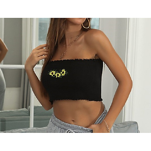 

LITB Basic Women's Strapless Tank Essential comfy Sleeveless top Pure Color Sweater Bra Summer Party