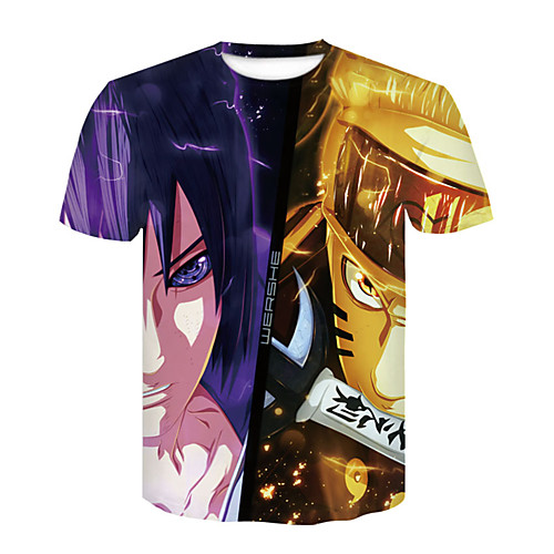 

Inspired by Naruto Uchiha Sasuke Cosplay Costume T-shirt Terylene 3D Printing Harajuku Graphic T-shirt For Women's / Men's