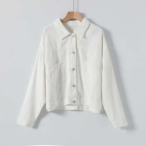 

cross-border source of 2020 autumn new white denim jacket