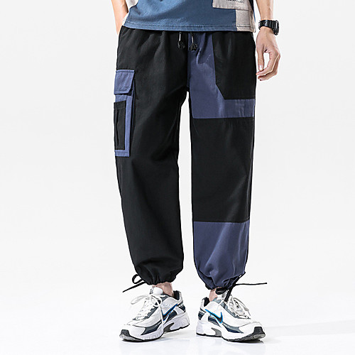 

Men's Casual / Sporty Athleisure Breathable Outdoor Sports Sport Daily Pants Tactical Cargo Pants Solid Colored Full Length Drawstring Pocket Black Khaki Green