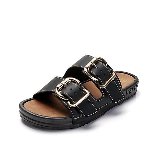 

summer men's new trend fashion korean version of the word drag two buckle beach sandals and half slippers thick-soled waterproof indoor and outdoor