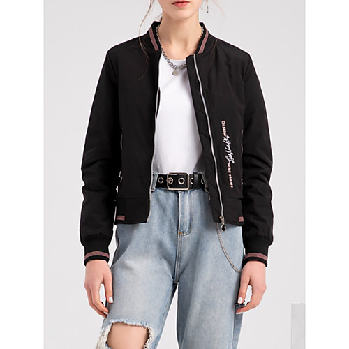 

Women's Jacket Daily Fall Spring Regular Coat Regular Fit Elegant Casual Jacket Long Sleeve Solid Colored Patchwork Lavender Black
