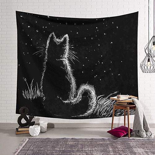

Cat Wall Tapestry Art Decor Blanket Curtain Hanging Home Bedroom Living Room Decoration Polyester Cat