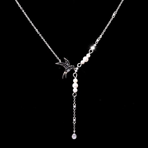 

Women's Ivory Pearl Necklace Mismatched Bird Dainty Elegant Fashion Vintage Brass Black 50 cm Necklace Jewelry 1pc For Party Evening Prom Birthday Party Beach Festival