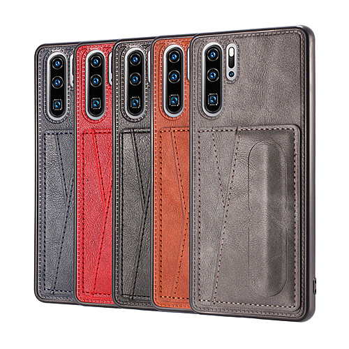 

Phone Case For Huawei Back Cover Huawei P30 Huawei P30 Pro Huawei Mate 20 pro Huawei Mate 20 Mate 30 Mate 30 Pro Psmart plus 2019 nova 3 NOVA 3i Card Holder Shockproof Dustproof Solid Color PU Leather