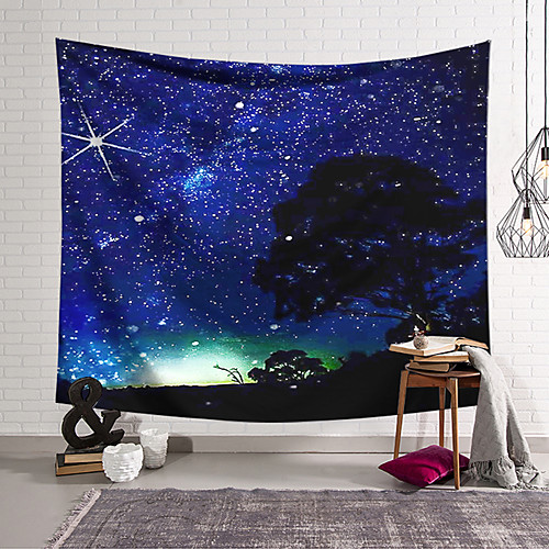 

Wall Tapestry Art Decor Blanket Curtain Hanging Home Bedroom Living Room Decoration Polyester Starry Sky Tree