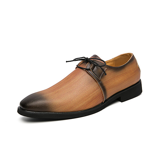 

Men's Oxfords Business Vintage Daily Party & Evening Walking Shoes PU Non-slipping Blue Pink Brown Gradient Spring Summer