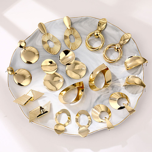 

Alloy geometric earrings 9 pairs of earrings