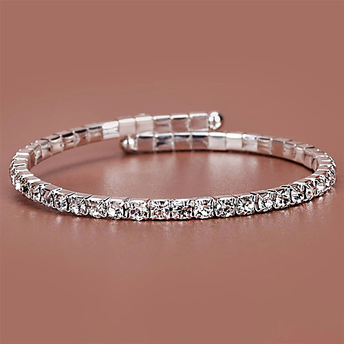 

Women's Bracelet Tennis Chain Circle Simple Fashion Rhinestone Bracelet Jewelry Silver For Anniversary Party Evening Prom Date Festival