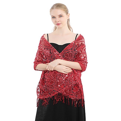 

Sleeveless Elegant / Bridal Polyester Wedding / Party / Evening Women's Wrap With Paillette