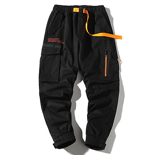 

Men's Casual / Sporty Athleisure Breathable Outdoor Sports Sport Daily Pants Pants Plain Full Length Drawstring Pocket ArmyGreen Black
