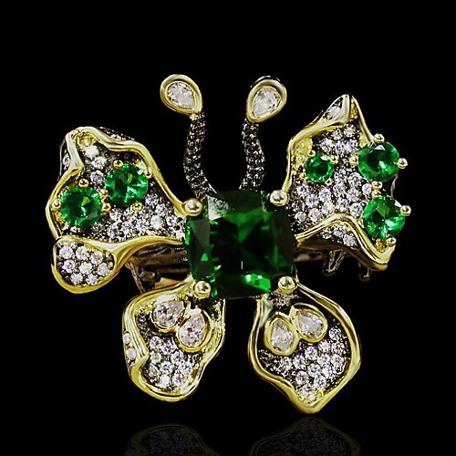 

Band Ring AAA Cubic Zirconia Mixed Color Black Brass Wings Butterfly Artistic Luxury Elegant 1pc 6 7 8 9 10 / Women's
