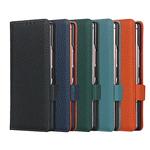 

PU Leather Phone Case For Samsung Galaxy Z Fold 2 Genuine Leather Flip Case For Galaxy Z Fold 2 5G Case Magnetic Card Slots Wallet Cover