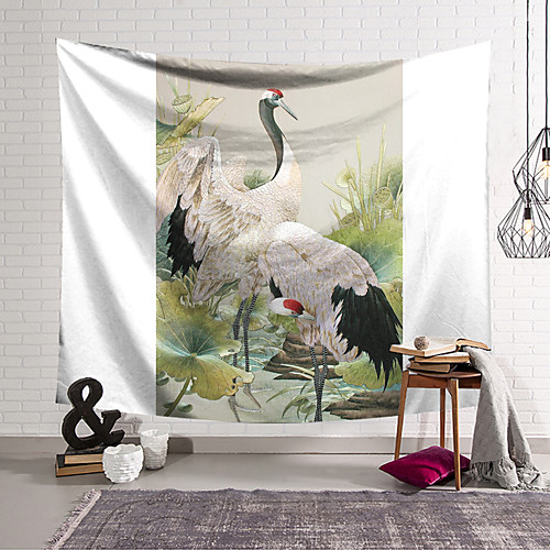 

Wall Tapestry Art Decor Blanket Curtain Hanging Home Bedroom Living Room Decoration Polyester Red-Crowned Crane in the Painting