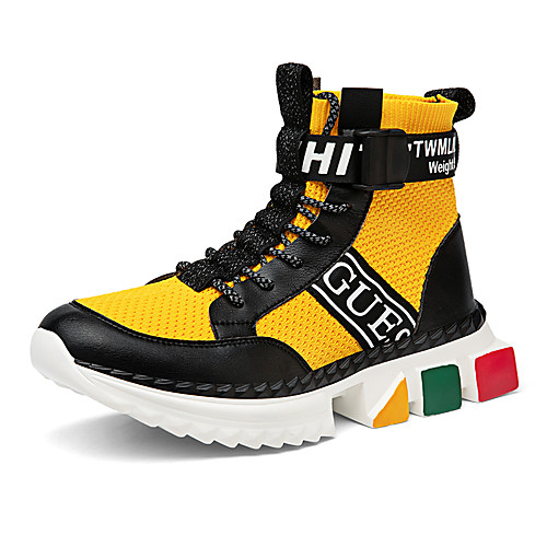 

Men's Trainers Athletic Shoes Casual Classic Daily Tissage Volant Breathable Non-slipping Wear Proof White Black Yellow Spring Summer