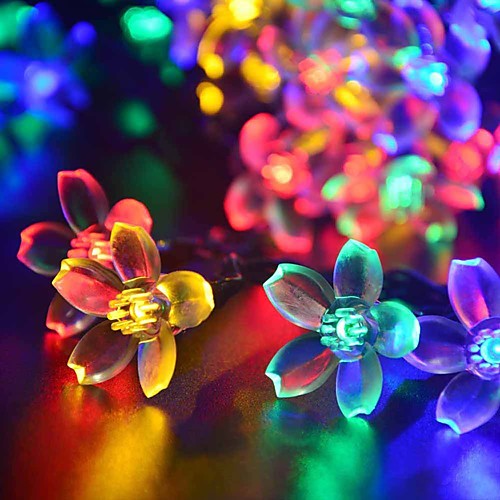 

3m/6m LED Cherry Blossom Fairy Light String LEDs String Fairy Lights Crystal Flowers Garland Outdoor Wedding Decoration