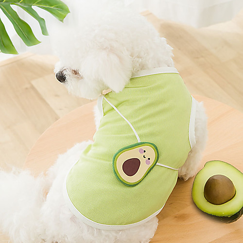 

Dog Cat Shirt / T-Shirt Vest Avocado Fruit Basic Adorable Cute Casual / Daily Dog Clothes Puppy Clothes Dog Outfits Breathable Blue Orange Green Costume for Girl and Boy Dog Cotton Fabric XS S M L XL