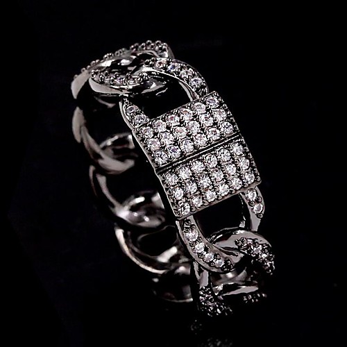 

Ring AAA Cubic Zirconia Geometrical Black Brass Weave Personalized Gothic Fashion 1pc 6 7 8 9 10 / Women's