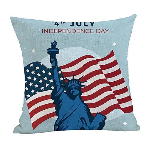 

Double Side Print Independence Day Cushion Cover 1PC Faux Linen Soft Square Throw Pillow Cover Cushion Case Pillowcase for Sofa Bedroom 45 x 45 cm (18 x 18 Inch) Superior Quality Machine Washable