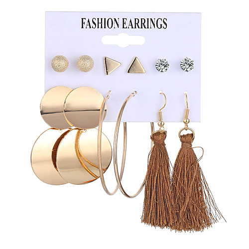 

tassel earring earrings geometric metal earring acrylic set