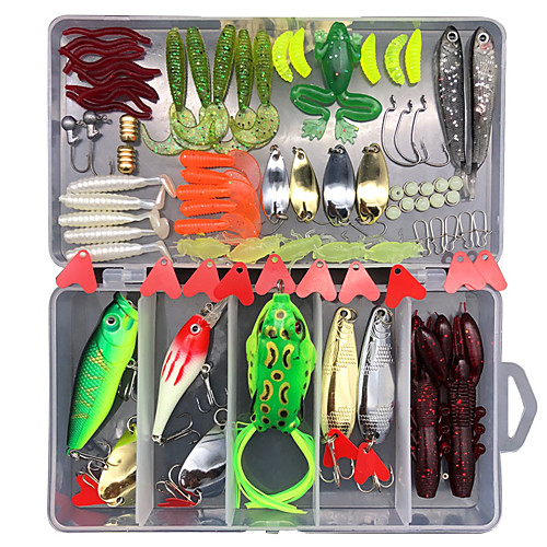 

94 pcs Lure kit Fishing Lures Hard Bait Soft Bait Spoons Minnow Pencil Popper Vibration / VIB lifelike Bass Trout Pike Sea Fishing Lure Fishing Freshwater and Saltwater