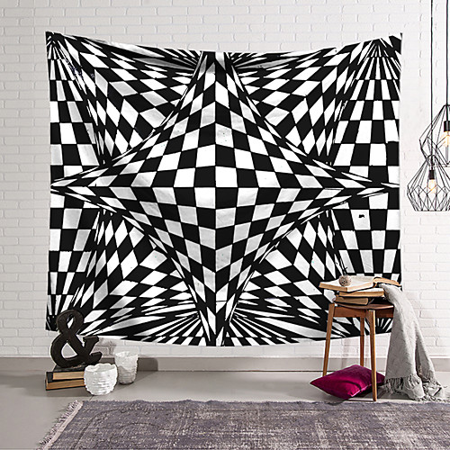 

Wall Tapestry Art Decor Blanket Curtain Hanging Home Bedroom Living Room Decoration Polyester Checkered