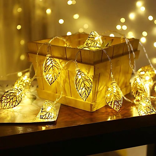 

Garland String Lights Gold Leaf Lights 1.5m 10LEDs 3m 20LEDs Holiday LED Lights String Battery Powered Fairy Lights Living Room Garden Wedding Decorative Delivery Without Battery