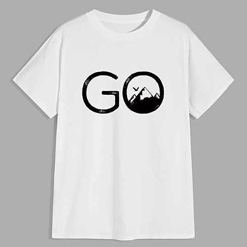 

Men's Unisex Tee T shirt Hot Stamping Graphic Prints Letter Plus Size Print Short Sleeve Casual Tops 100% Cotton Basic Designer Big and Tall White Gray
