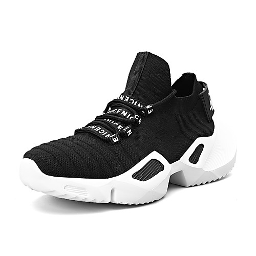 

Men's Trainers Athletic Shoes Sporty Casual Daily Outdoor Tissage Volant Breathable Non-slipping Wear Proof Black and White Pink / White Black Spring Summer