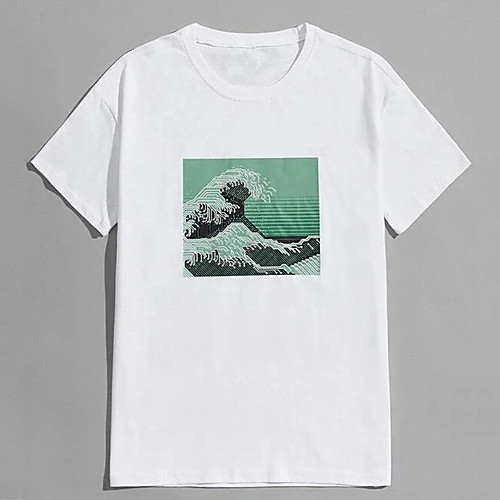 

Men's Unisex Tee T shirt Hot Stamping Graphic Prints Spray Plus Size Print Short Sleeve Casual Tops 100% Cotton Basic Designer Big and Tall White