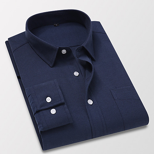 

Men's Shirt non-printing Solid Colored Solid Color Long Sleeve Daily Tops Business Basic Button Down Collar Blue Gray White / Work