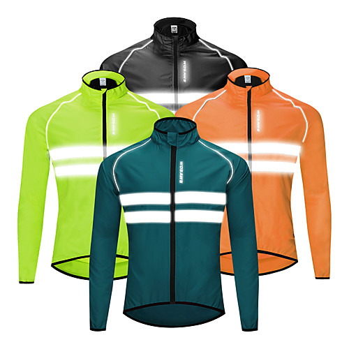 

WOSAWE Men's Cycling Jacket Winter Bike Windbreaker Top Waterproof Windproof Breathable Sports Black / Orange / Green Mountain Bike MTB Road Bike Cycling Clothing Apparel Bike Wear / Long Sleeve