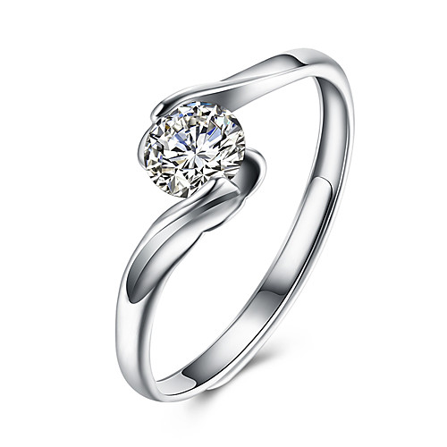 

Ring Cubic Zirconia Geometrical Silver S925 Sterling Silver Flower Fashion 1pc 7 8 / Women's