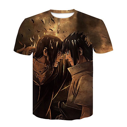 

Inspired by Naruto Akatsuki Uchiha Itachi Cosplay Costume T-shirt Terylene 3D Printing Harajuku Graphic T-shirt For Women's / Men's
