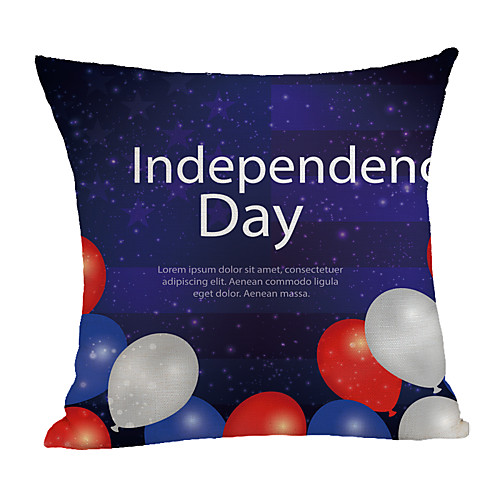 

Double Side Print Independence Day Cushion Cover 1PC Faux Linen Soft Square Throw Pillow Cover Cushion Case Pillowcase for Sofa Bedroom 45 x 45 cm (18 x 18 Inch) Superior Quality Machine Washable