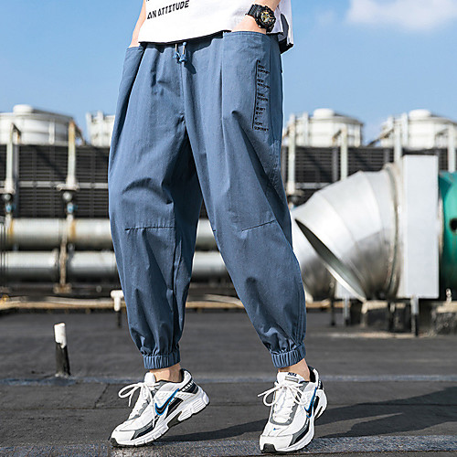 

Men's Casual / Sporty Athleisure Breathable Outdoor Sports Sport Daily Pants Tactical Cargo Pants Solid Colored Full Length Drawstring Pocket ArmyGreen Black Blue