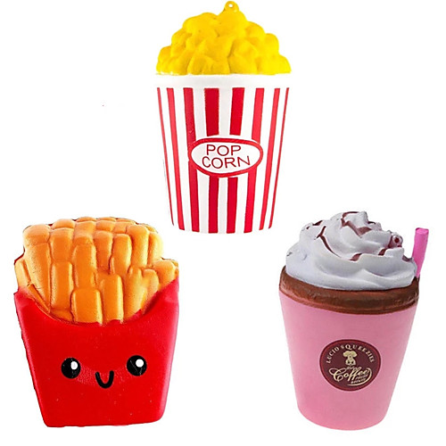 

Jumbo Slow Rising Squishy Toys Popcorn Fries Straw Cup Fast Food Stress Reliever Toys for children In Gags Toys 1PCS