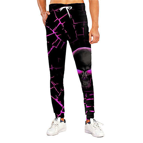 

Men's Casual Athleisure Outdoor Sports Daily Sports Pants Sweatpants Trousers Pants 3D Graphic Prints Skull Full Length Print Black