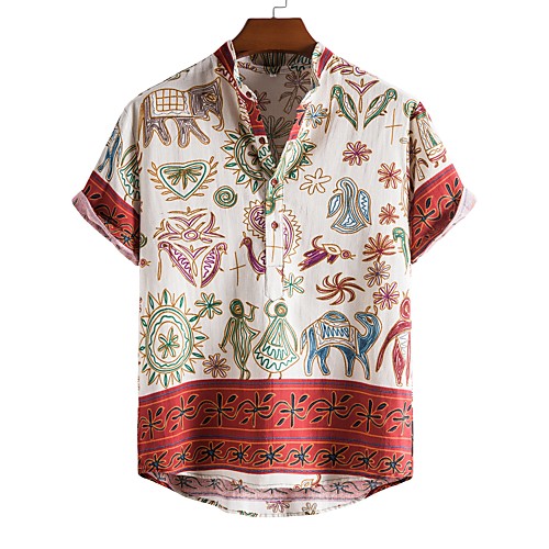 

Men's Golf Shirt Other Prints Graphic Print Short Sleeve Vacation Tops Streetwear Exaggerated White
