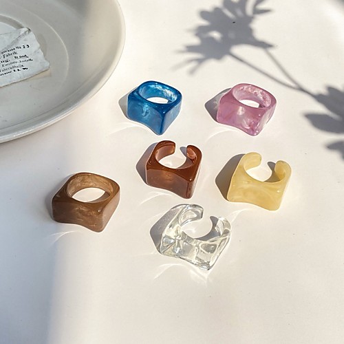 

Band Ring Retro Resin Stylish Simple European 1pc One Size