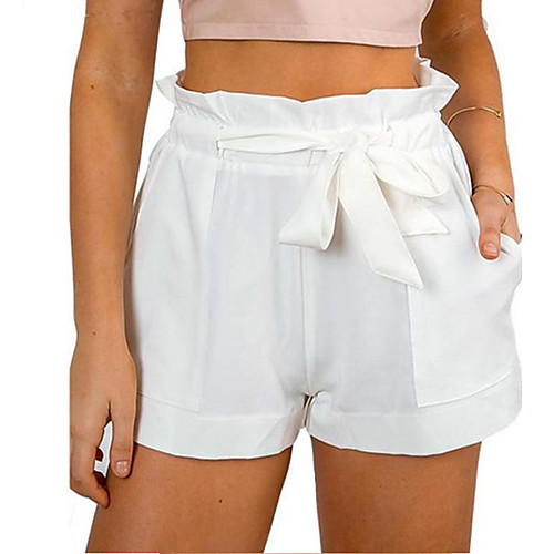 

Women's Simple Basic Comfort Casual Beach Shorts Pants Plain Short Pocket White Black Khaki Green Light gray