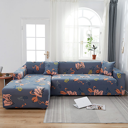 

Print Dustproof Stretch Slipcovers Stretch Sofa Cover Super Soft Fabric Couch Cover Fit For 1 to 4 Cushion Couch And L Shape Sofa (You will Get 1 Throw Pillow Case as free Gift)