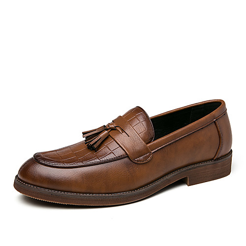 

Men's Loafers & Slip-Ons Penny Loafers Business Casual Classic Daily Party & Evening Walking Shoes Cowhide Breathable Non-slipping Height-increasing Booties / Ankle Boots Black Brown Spring Summer