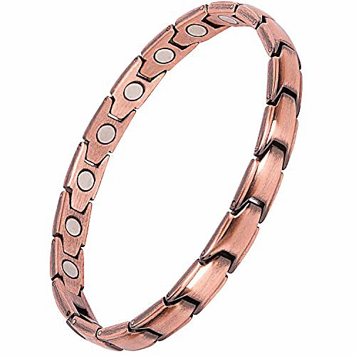 

feraco copper bracelet for women arthritis pain relief hand forged 99.99% solid copper magnetic therapy bracelets with strong 3500 gauss magnets