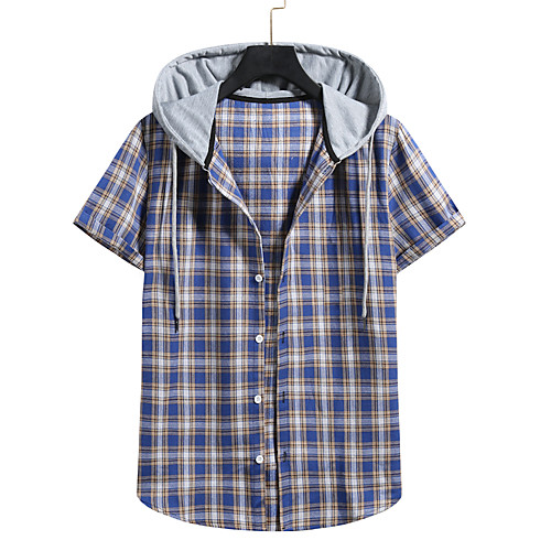 

Men's Shirt Graphic Short Sleeve Casual Tops Black Blue