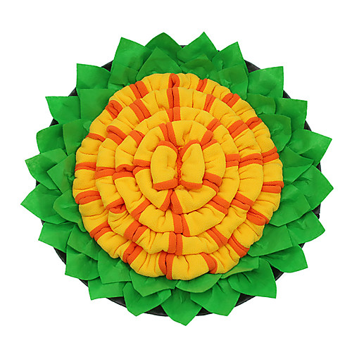 

Feeding Mat Snuffle Mat Dog Cat Kitten 1pc Round Flower Reusable Releasing Pressure Plush Gift Pet Toy Pet Play