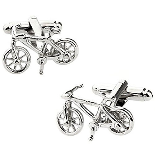 

joyplancraft bike cufflinks cute mini bicycle cufflinks best gift for cyclists (silvery)
