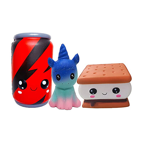 

3 Pcs Unicorn Cola Smore Slow Rising Squishies, Cute Birthday Gift for Kids, Stress Relief Squeeze Toys