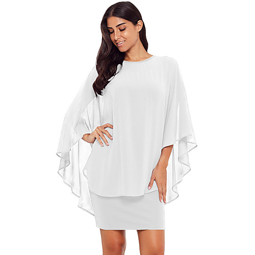 

3/4 Length Sleeve Formal Style / Elegant Chiffon Party Evening / Party / Evening Women's Wrap With Solid